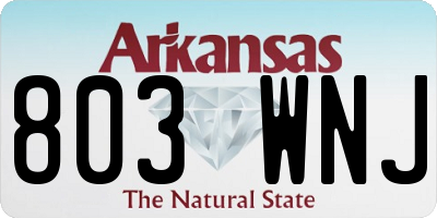 AR license plate 803WNJ