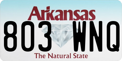 AR license plate 803WNQ