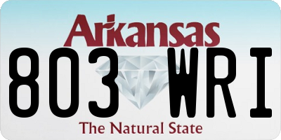 AR license plate 803WRI