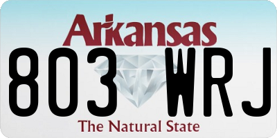 AR license plate 803WRJ