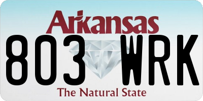 AR license plate 803WRK