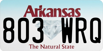 AR license plate 803WRQ