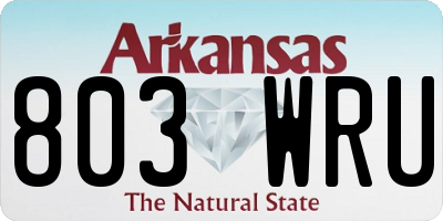 AR license plate 803WRU