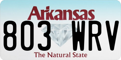 AR license plate 803WRV
