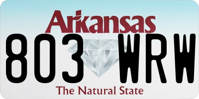 AR license plate 803WRW