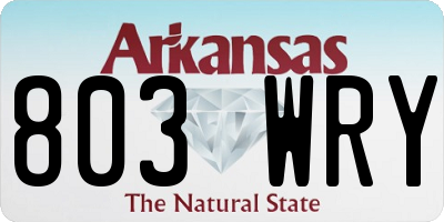 AR license plate 803WRY