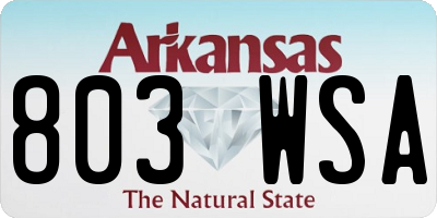AR license plate 803WSA