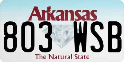 AR license plate 803WSB