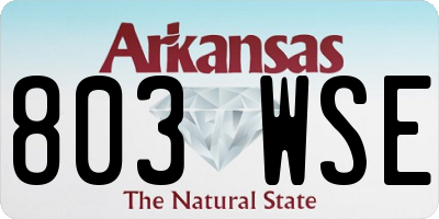 AR license plate 803WSE
