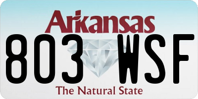 AR license plate 803WSF