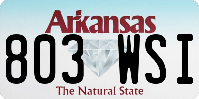 AR license plate 803WSI