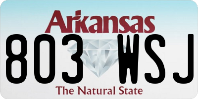 AR license plate 803WSJ