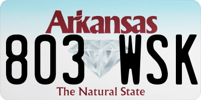 AR license plate 803WSK