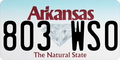 AR license plate 803WSO