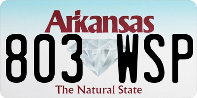 AR license plate 803WSP