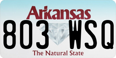 AR license plate 803WSQ