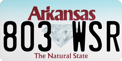 AR license plate 803WSR