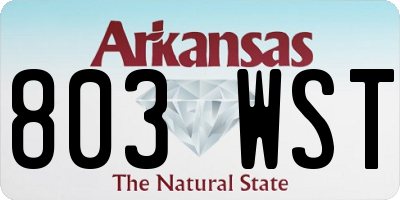 AR license plate 803WST