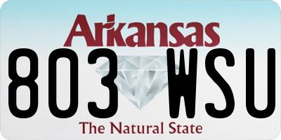 AR license plate 803WSU