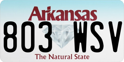 AR license plate 803WSV