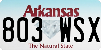 AR license plate 803WSX
