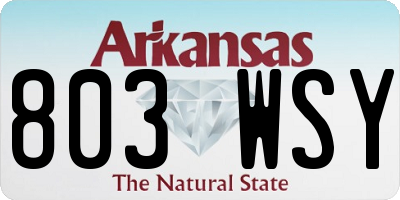 AR license plate 803WSY