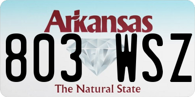 AR license plate 803WSZ