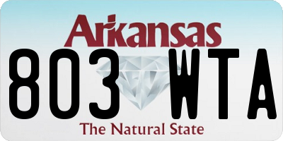 AR license plate 803WTA