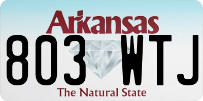 AR license plate 803WTJ