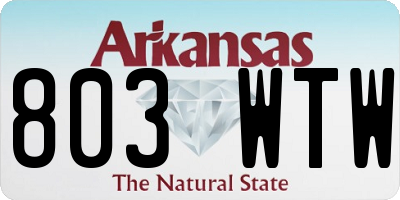 AR license plate 803WTW