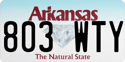 AR license plate 803WTY