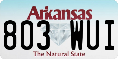 AR license plate 803WUI