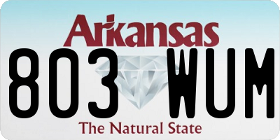 AR license plate 803WUM