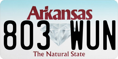 AR license plate 803WUN