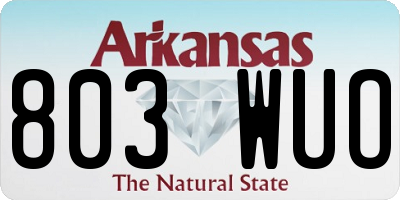 AR license plate 803WUO