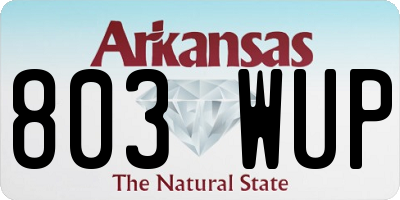 AR license plate 803WUP