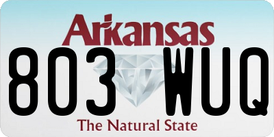 AR license plate 803WUQ