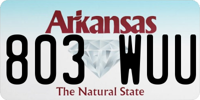AR license plate 803WUU