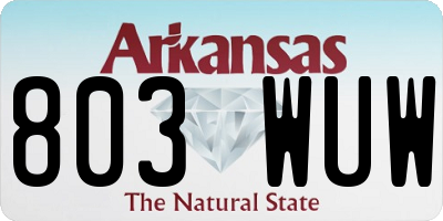 AR license plate 803WUW