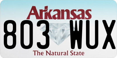 AR license plate 803WUX
