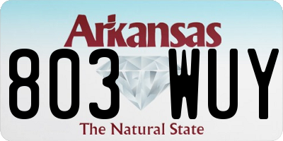 AR license plate 803WUY