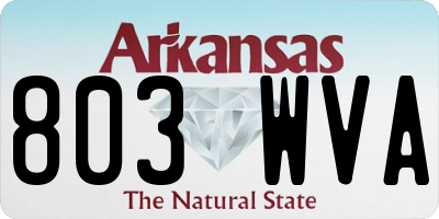 AR license plate 803WVA