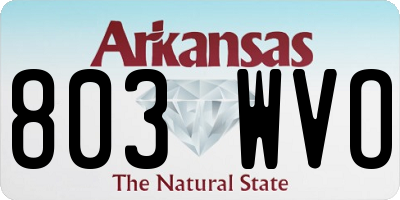 AR license plate 803WVO