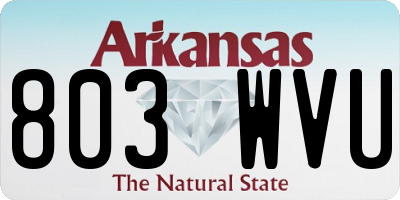 AR license plate 803WVU
