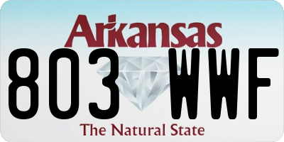 AR license plate 803WWF