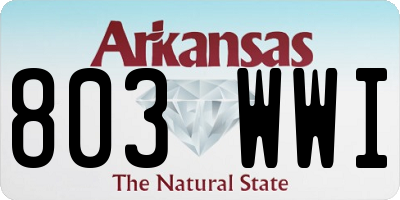 AR license plate 803WWI