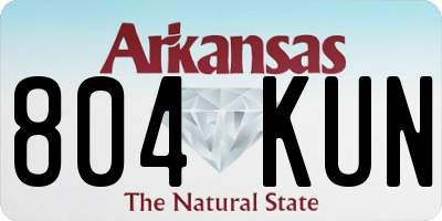 AR license plate 804KUN