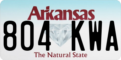 AR license plate 804KWA