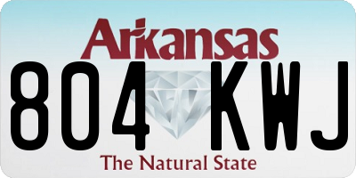 AR license plate 804KWJ
