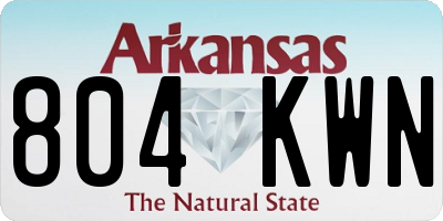 AR license plate 804KWN
